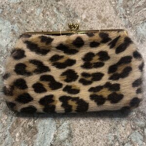 Vintage Bienen Davis Leopard Print Clutch